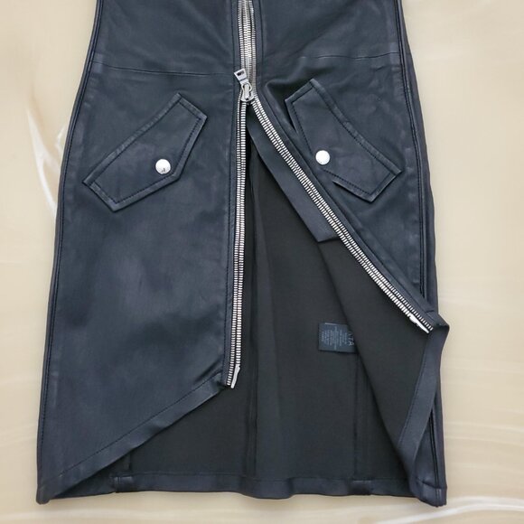 RtA Kenzie Bomber Night Life Lambskin Leather Dress Size 4 NWT - Picture 4 of 16